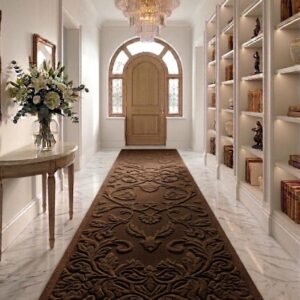 Floral Vine Hand Tufted Wool Runner Rug, Vintage Beige Colorful Pattern Hallway Carpet, Neutral Luxury Entryway Runner for Home Decor